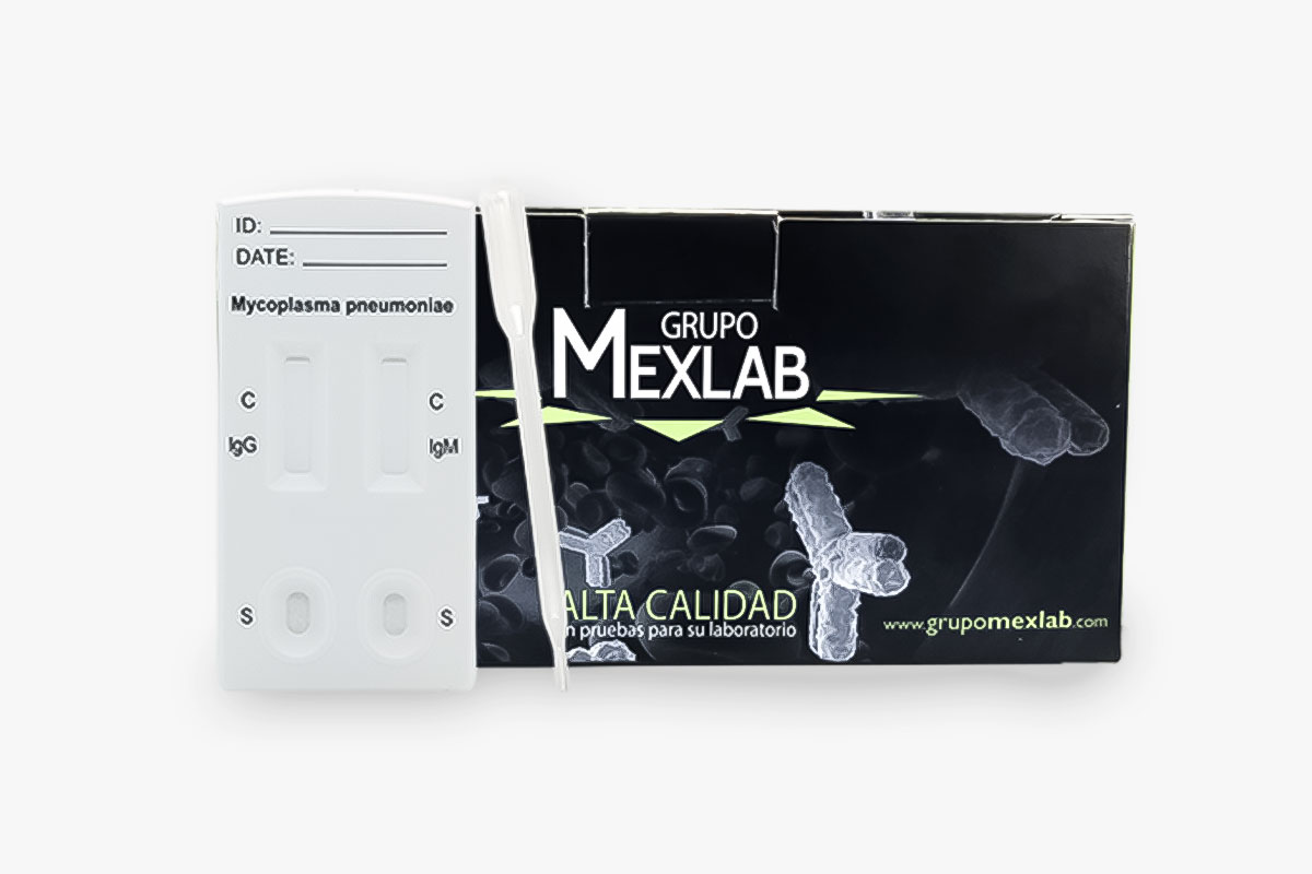 Prueba rápida para la detección cualitativa de anticuerpos IgG e IgM frente a Mycoplasma pneumoniae (M. pneumonia) en sangre, suero o plasma | 3001161 BIO-Mycoplasma pneumoniae IgG/IgM