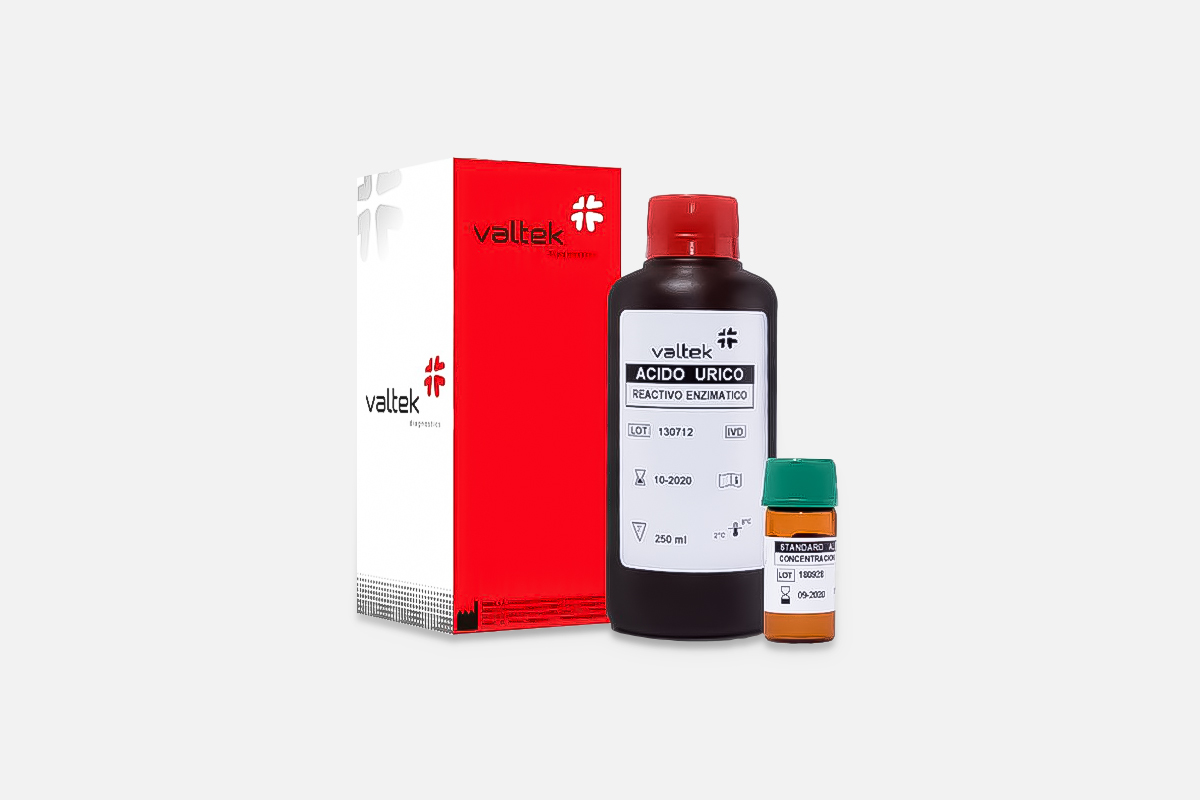 Reactivo líquido para la determinación fotométrica de Ácido Úrico en suero, plasma y orina humana | 8001001 ÁCIDO ÚRICO