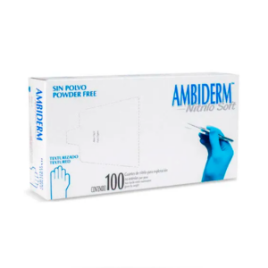 Guante Ambiderm Nitrilo Azul Royal Chico