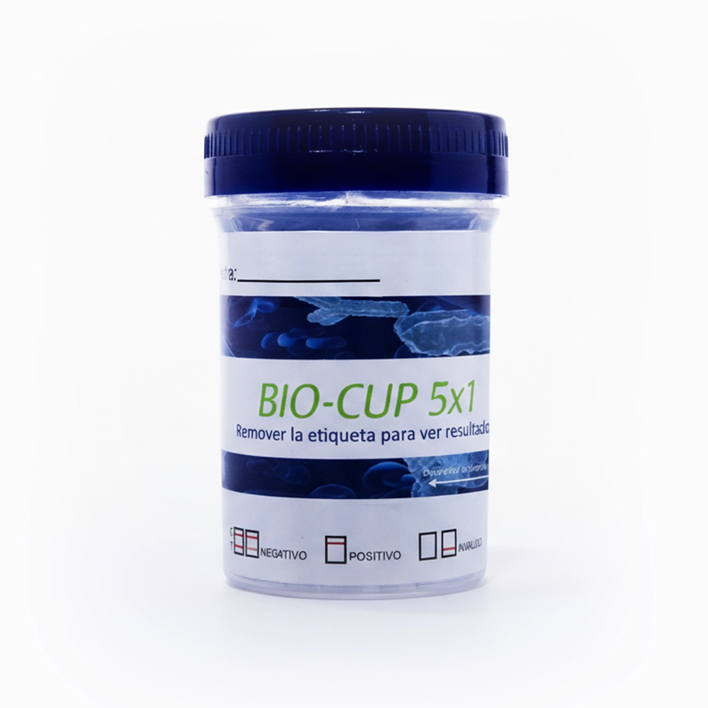 Prueba rápida Multidrogas en Vaso (cocaína-thc-anfetamina-benzo-barbitúricos)
