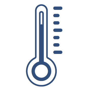 Termómetro integrado para verificación de muestra.