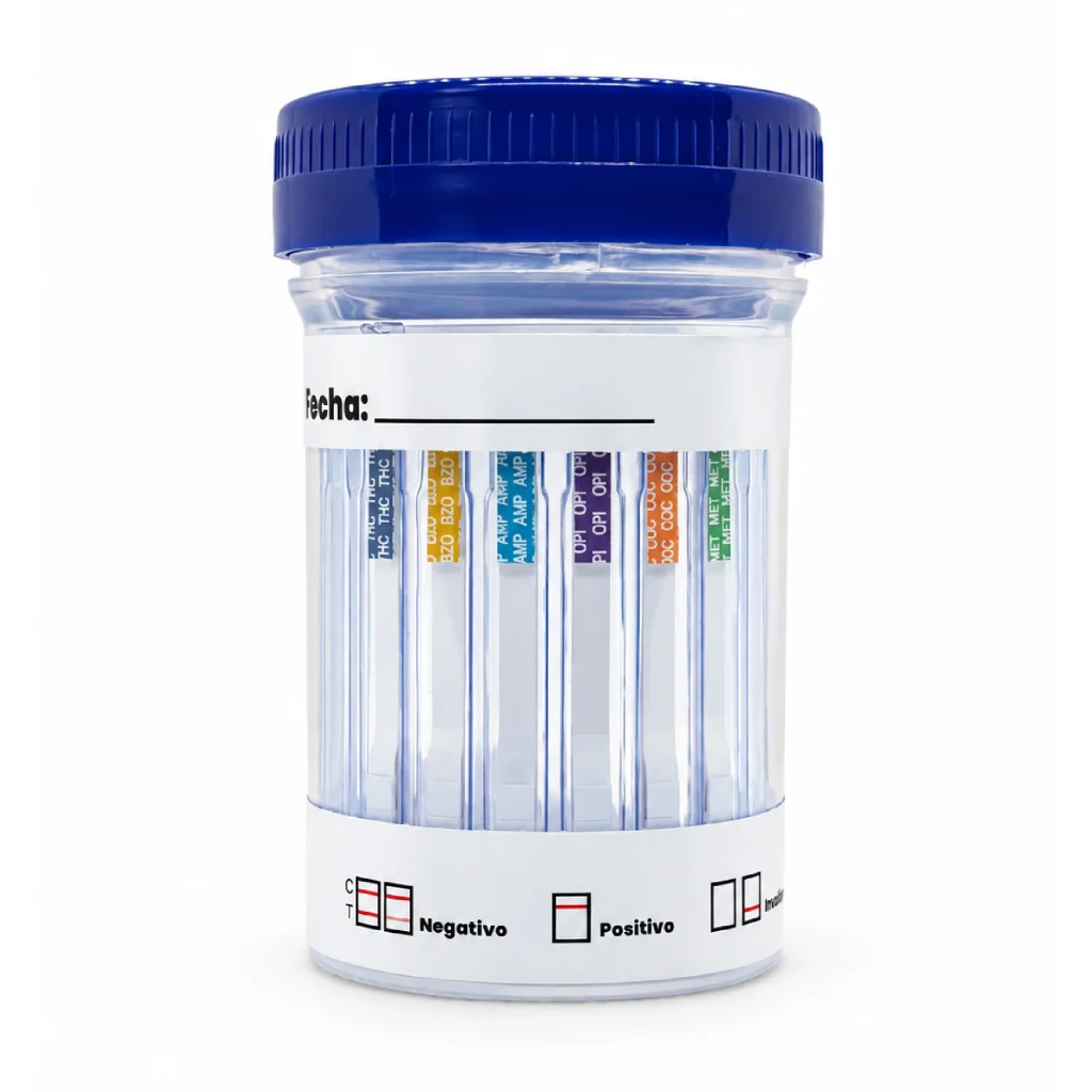 Prueba rápida Multidrogas en Vaso (cocaína-thc-anfetamina-opio-metanfetamina-pcp)